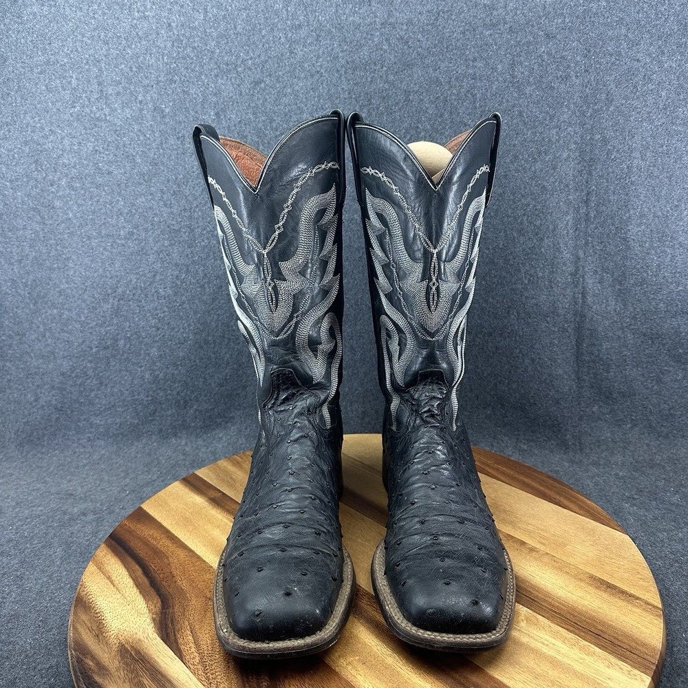 Dan Post Men's Size 8.5D Chandler Full Quill Ostrich Boot Black Cowboy DP2890 - Picture 4 of 12